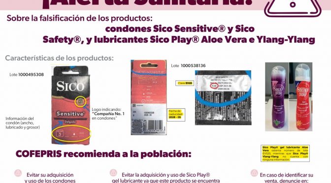 Pareja Suradam montaje COEPRIS | Alerta SSM sobre condones y lubricantes falsificados